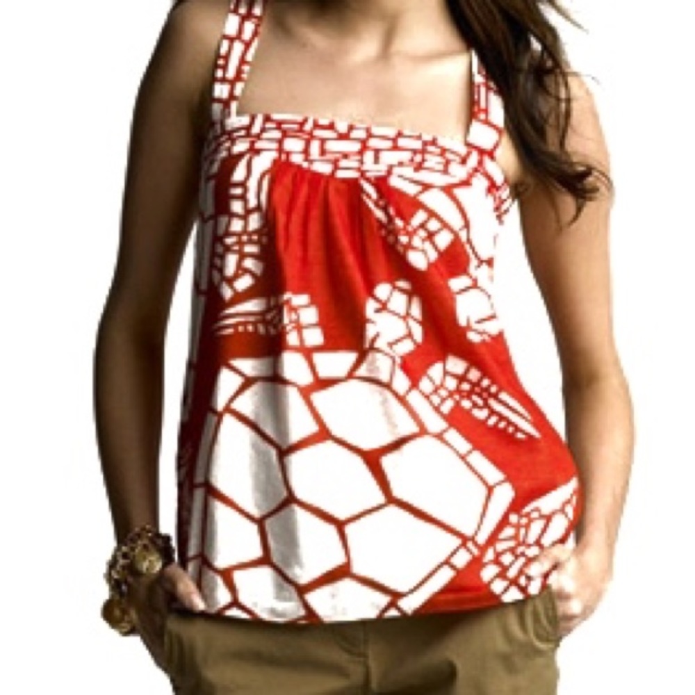 Sold-J. Crew Batick Turtle Tank Blouse - Picture 2 of 8